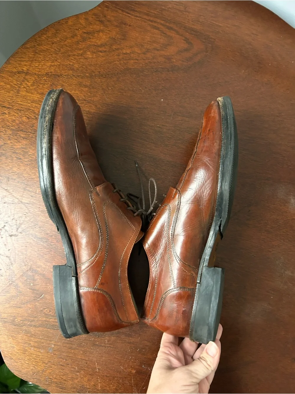 Johnston & Murphy Signature Series Shoes Men's Size 11 M Brown Leather Lace Up
